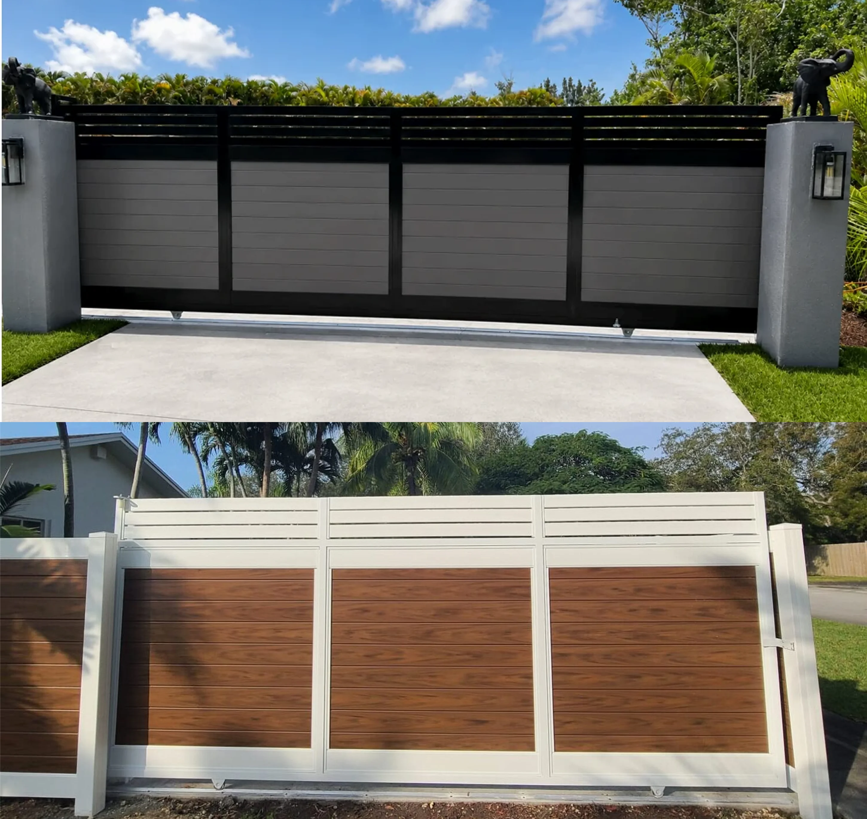 Aluminum rolling gate installations across Southeast Florida - Elite PVC